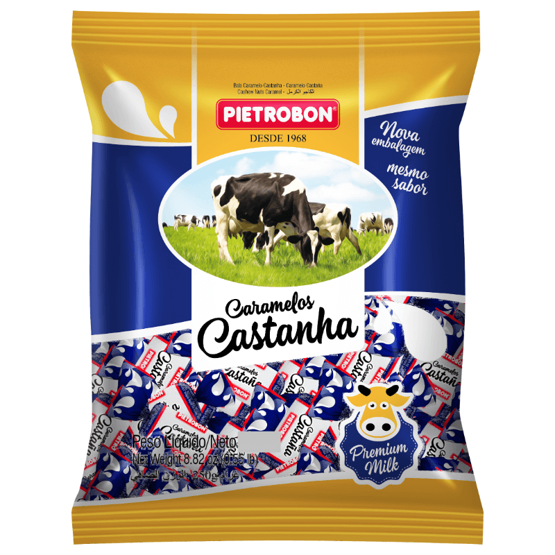 Bala Caramelo Castanha 480g
