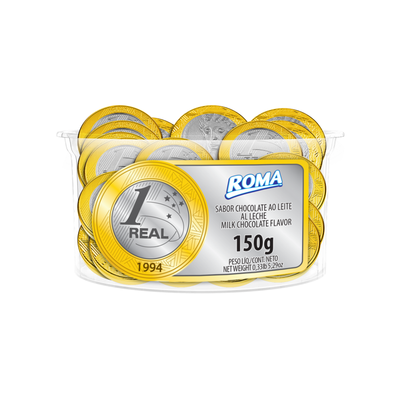 Chocolate Moedas 1 Real Pote 150g