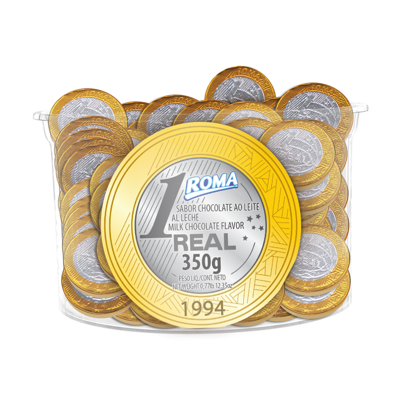 Chocolate Moedas 1 Real Pote 350g