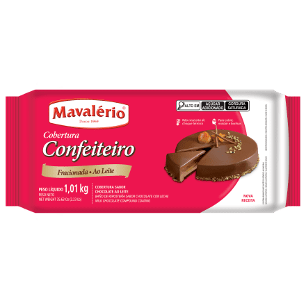Cobertura Confeiteiro Sabor Chocolate Ao Leite Mavalério 1,01Kg