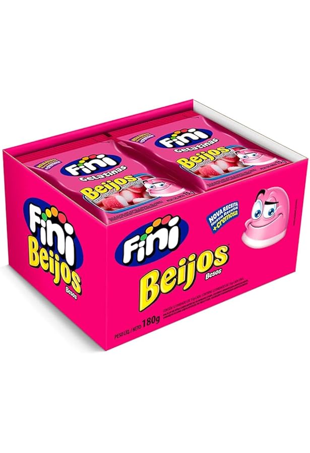 Beijo de Morango Mini Fini Caixa com 12 Unidades