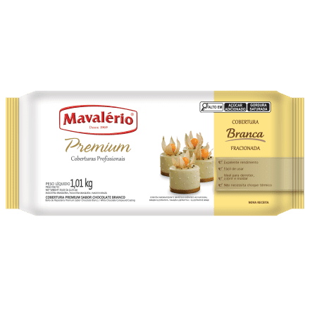 Cobertura Premium Barra Sabor Chocolate Branco Mavalério 1,01Kg