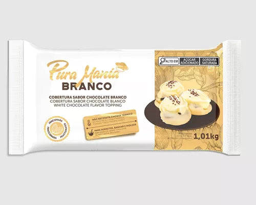Chocolate Branco Cobertura Fracionada Pura Mania 1,01kg