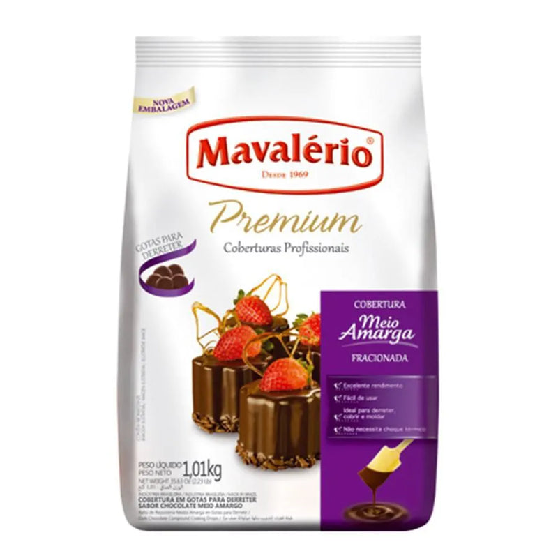 Chocolate Em Gotas Premium Meio Amargo 1,01kg Mavalério