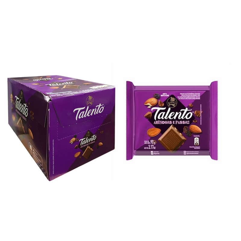 Chocolate Talento Recheado Amêndoas e Passas