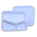 Bandeja de Espuma Térmica Branca Com 3 Divisórias Com Tampa HF100/3 (Pacote com 100 unidades)